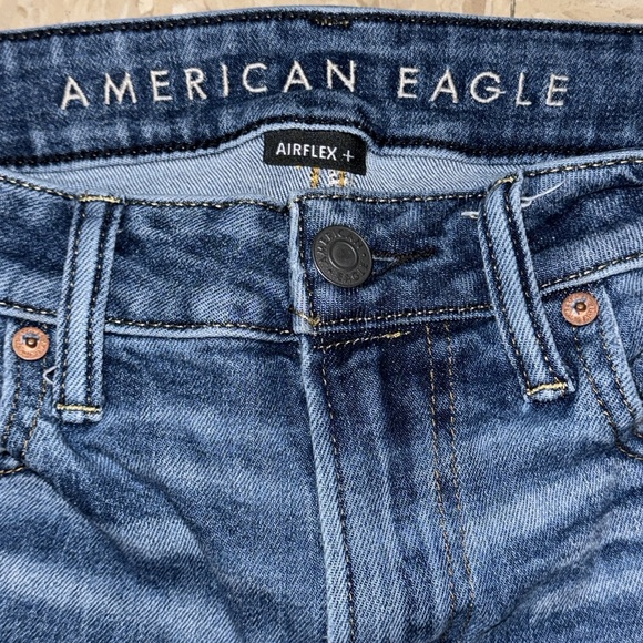 American Eagle 🦅 AirFlex+ Skinny Jean in Distressed After Midnight size 32x34 - Picture 10 of 16